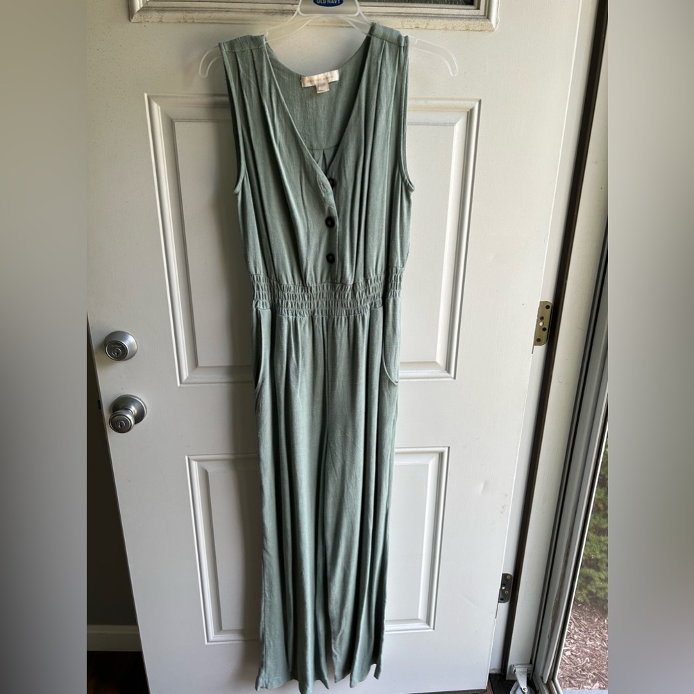 Long jumpsuit, green, size Large